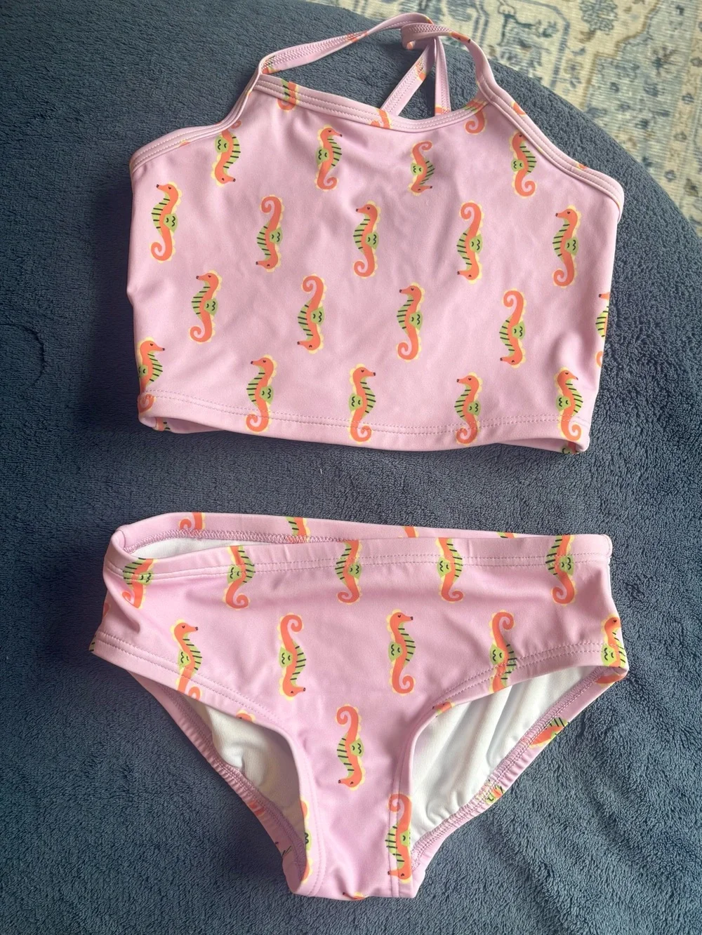 Hanna Andersson Girls Pink Unicorn & Seahorse Swim Bikini Sets